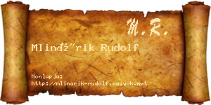 Mlinárik Rudolf névjegykártya
